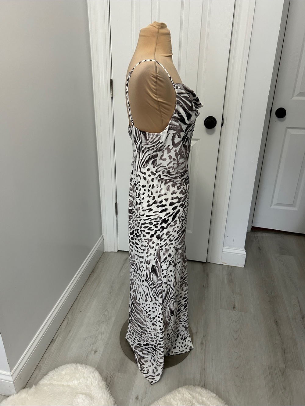 Vici Draped Neck Animal Print Slip Maxi Dress - Picture 4 of 8